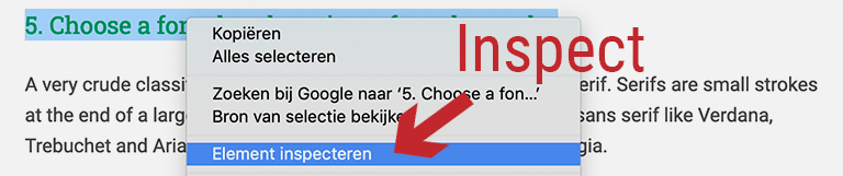 Inspect is possible in both Chrome and Firefox