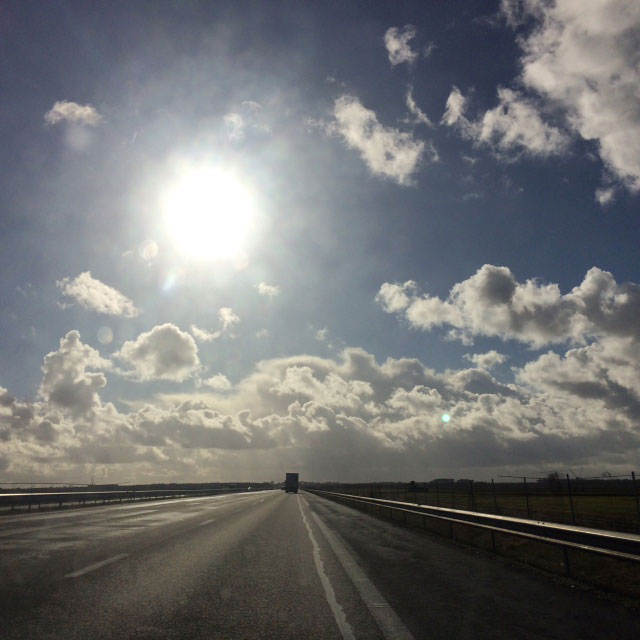Sun on the road
